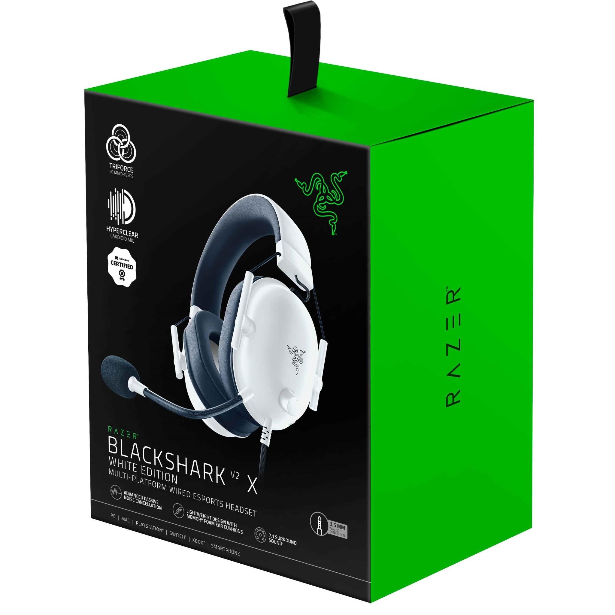 Razer BlackShark V2 X Wired Gaming Headset (White Edition)