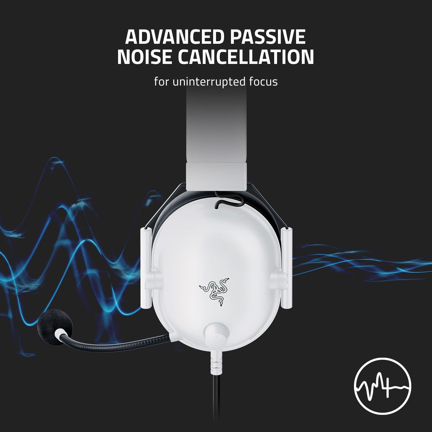 Razer BlackShark V2 X Wired Gaming Headset (White Edition)